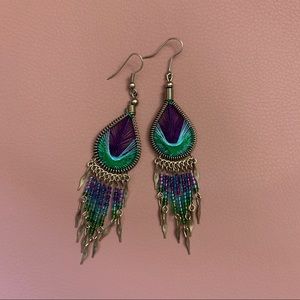 multicolored beaded earrings